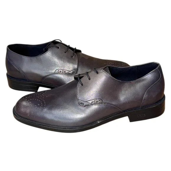 BOSS Tayil Brogue Cap Derby Lace Shoes Dark Brown Leather US  display picture 1